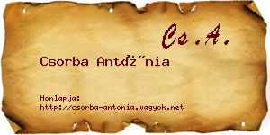 Csorba Antónia névjegykártya